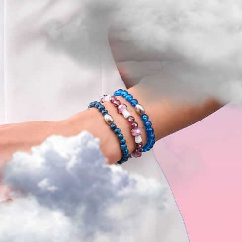 Prune | Argent sterling 925 | Bracelet de luxe en forme de champignon en verre Firefly